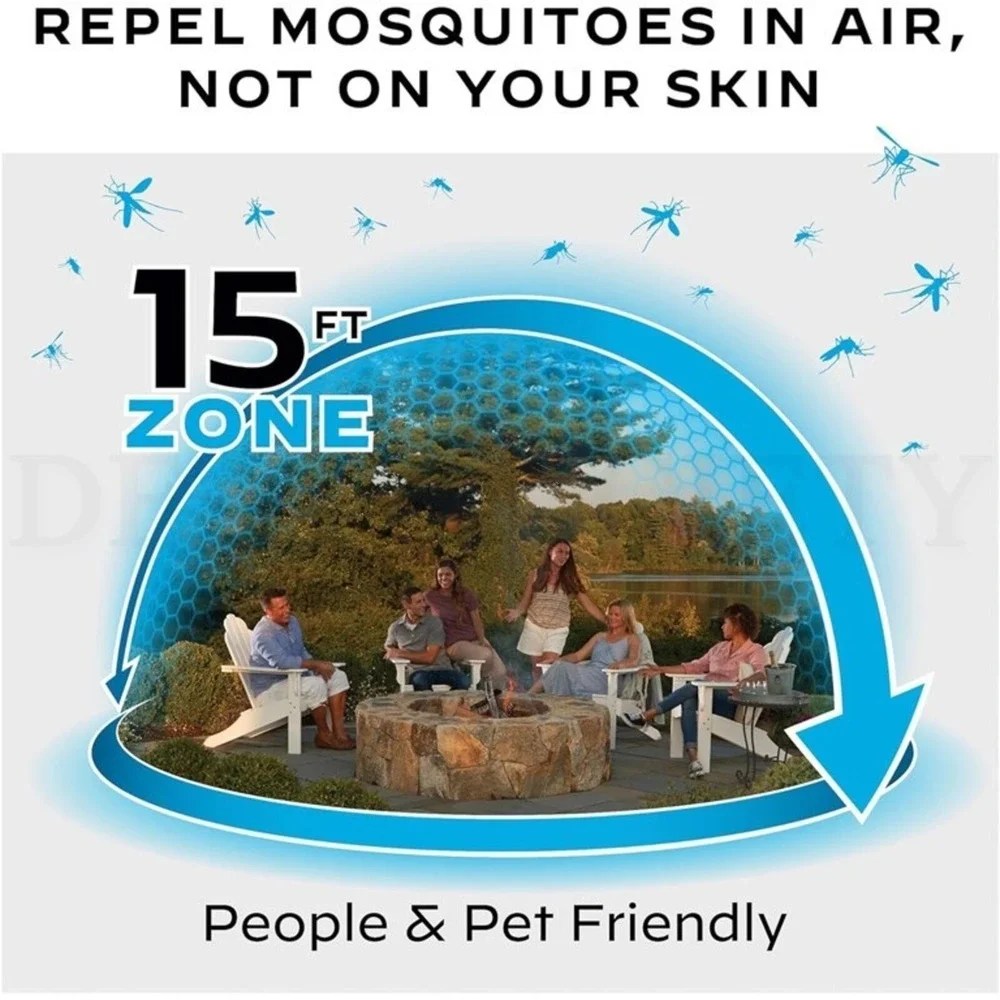 NIB Thermacell Patio Shield 15 Foot Zone Scent Free Mosquito Repellant Lantern
